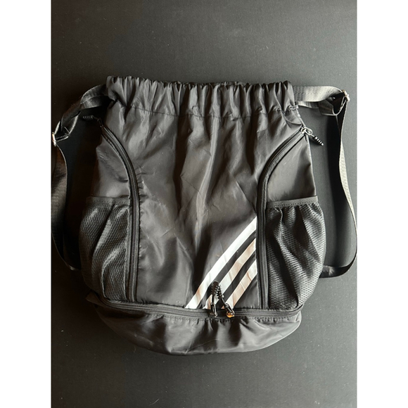 Basketball Black & White Drawstring Backpack - Picture 2 of 8